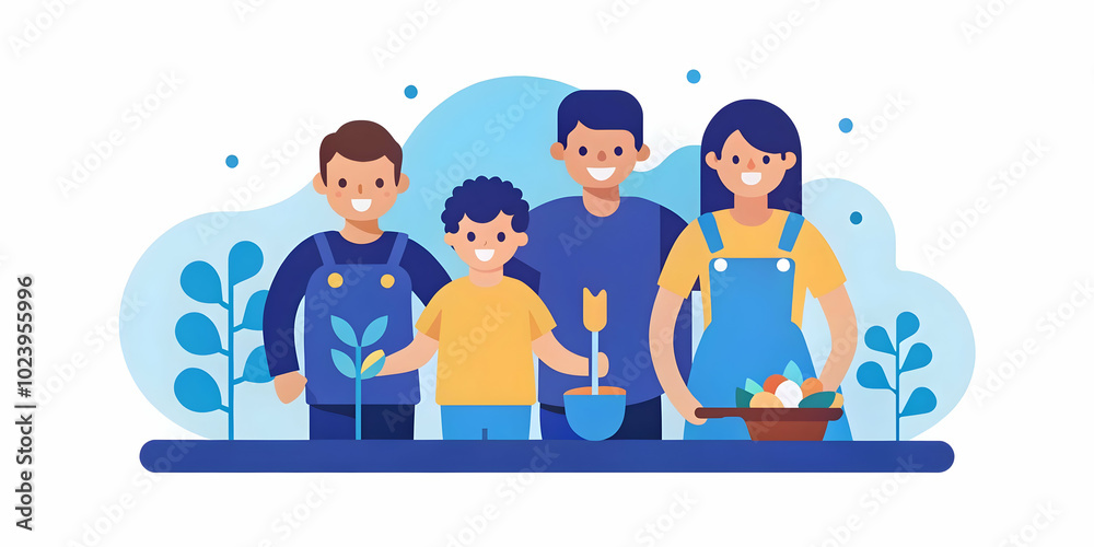 Candid Family Gardening Together: Soft Abstract Green Background Symbolizing Nature and Growth with Copy Space for Text Candid Family Gardening Together: Soft Abstract Green Background Symbolizing Nature and Growth with Copy Space for Text