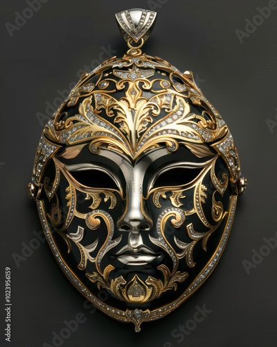 Gold Mask Pendant.