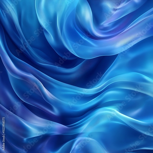 A smooth, flowing fabric design in shades of blue, creating a serene and calming visual effect.