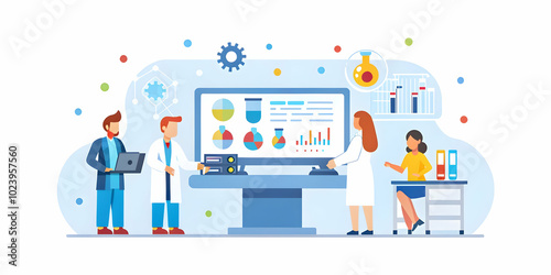 Scientists Collaborating with AI in the Netherlands: A Candid Photo of Researchers Analyzing Complex Data and Showcasing Progress in Scientific Innovation