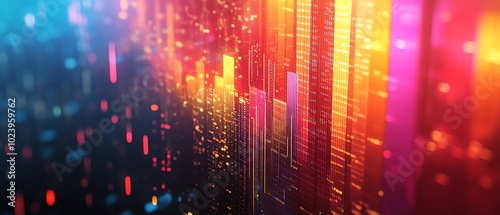 Wallpaper Mural Colorful bar graphs illustrating market volatility, bright shades representing stock investment data, captivating financial visuals Torontodigital.ca