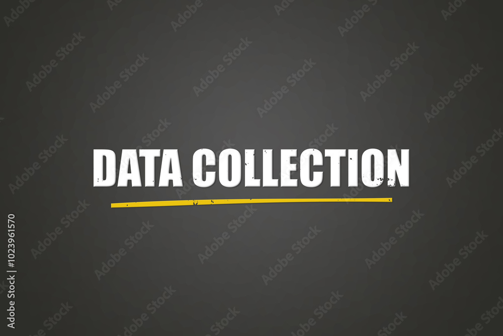 Fototapeta premium Data Collection. A blackboard with white text. Illustration with grunge text style.