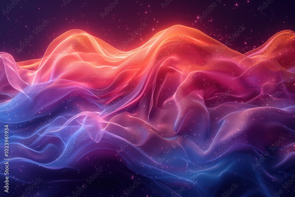 Vibrant Geometric Abstraction on Dark Background - 3D Render Vibrant Geometric Abstraction on Dark Background - 3D Render