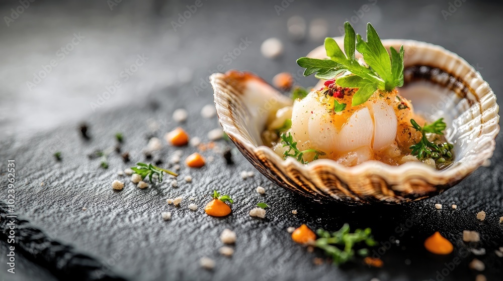 Elegant Seafood Dish with Fresh Ingredients Elegant Seafood Dish with Fresh Ingredients