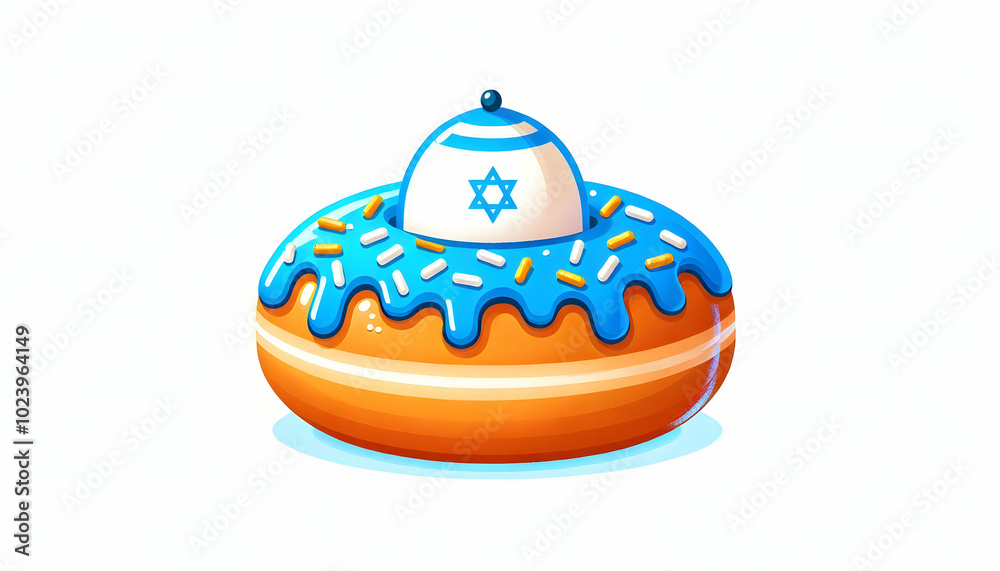 Flat Isolated Hanukkah Donuts on White Background - Traditional Holiday Food for Infographics, Highlighting Hanukkah Customs and Festive Elements in a Simple Flat Vector Illustration. Flat Isolated Hanukkah Donuts on White Background - Traditional Holiday Food for Infographics, Highlighting Hanukkah Customs and Festive Elements in a Simple Flat Vector Illustration.
