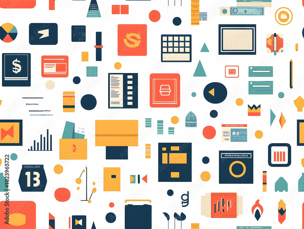 Seamless Minimalist Tile Pattern with Currency Motifs | Flat Vector Illustration for Professional Business and Financial Advertising Concepts Seamless Minimalist Tile Pattern with Currency Motifs | Flat Vector Illustration for Professional Business and Financial Advertising Concepts