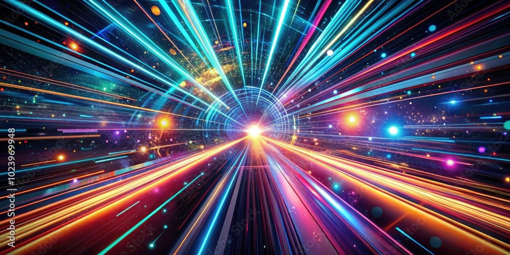 Abstract 3D High-Tech Lines for Space Time Travel Concept in Dynamic Animation Abstract 3D High-Tech Lines for Space Time Travel Concept in Dynamic Animation