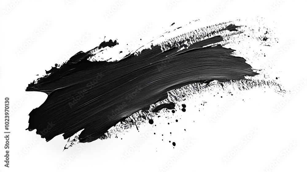 Abstract Black Paint Stroke on White Background Abstract Black Paint Stroke on White Background