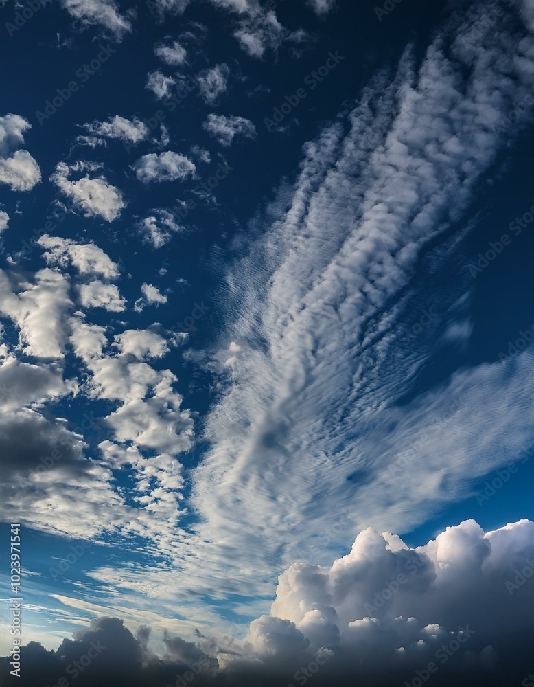 Fluffy clouds in a blue sky Fluffy clouds in a blue sky