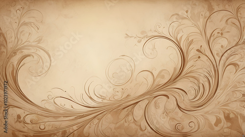 Renaissance-Inspired Abstract Background with Sepia Tones and Intricate Patterns