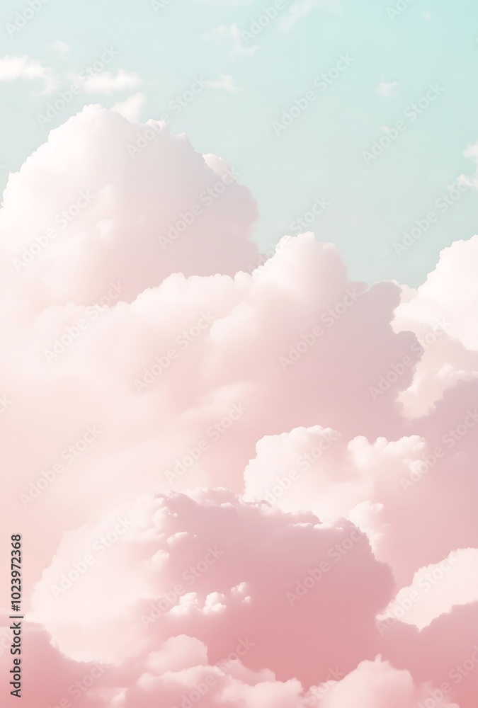 Soft Pink Clouds in Clear Sky Soft Pink Clouds in Clear Sky