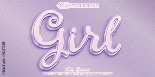 Cartoon Girl Editable Text Effect Template