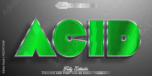 Green Danger Acid Vector Editable Text Effect Template