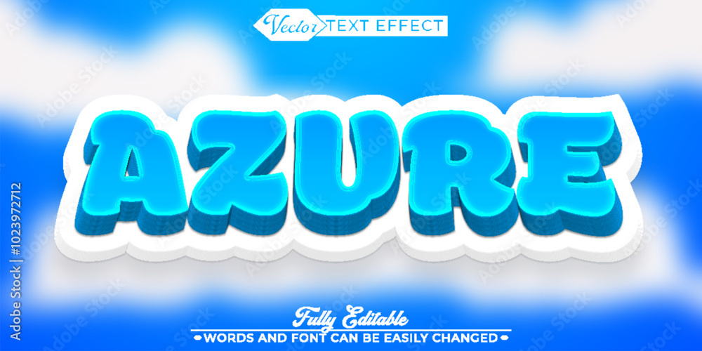 Blue Azure Vector Editable Text Effect Template Blue Azure Vector Editable Text Effect Template