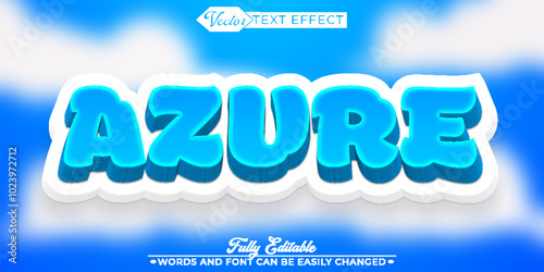 Blue Azure Vector Editable Text Effect Template