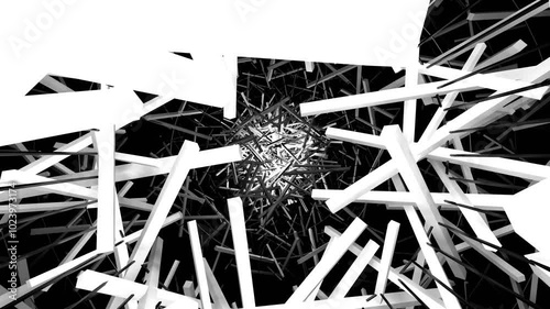 VJ アブストラクト 棒 集合 テクノ シンプル 白黒 [ループ対応] [別Verあり]