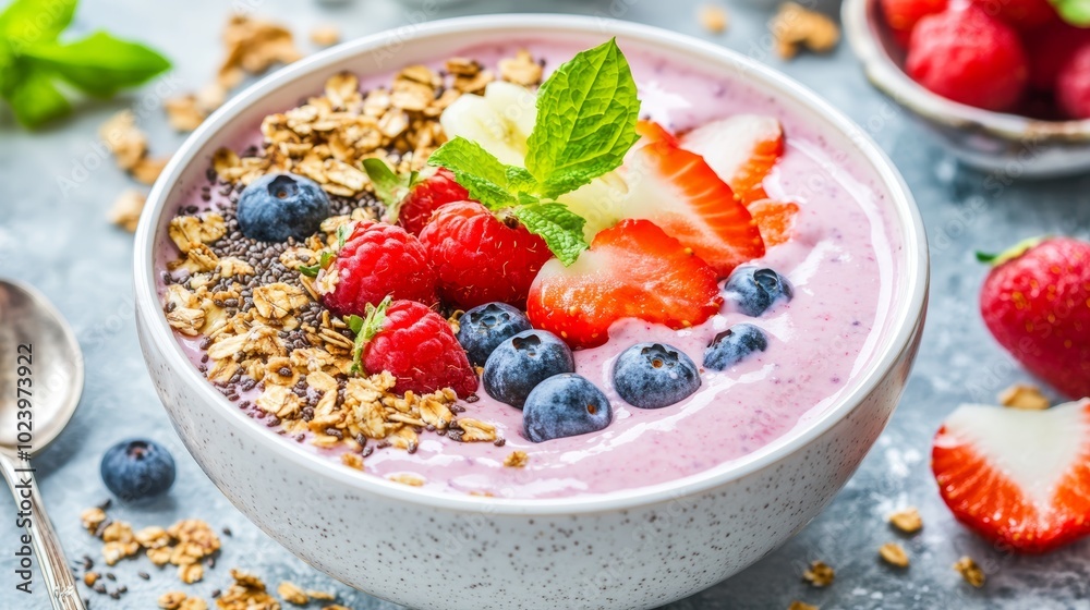 Vibrant Acai Bowl with Fresh Fruits and Granola Vibrant Acai Bowl with Fresh Fruits and Granola
