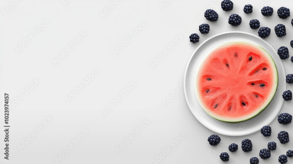 Fresh Watermelon and Berries Dessert Arrangement Fresh Watermelon and Berries Dessert Arrangement