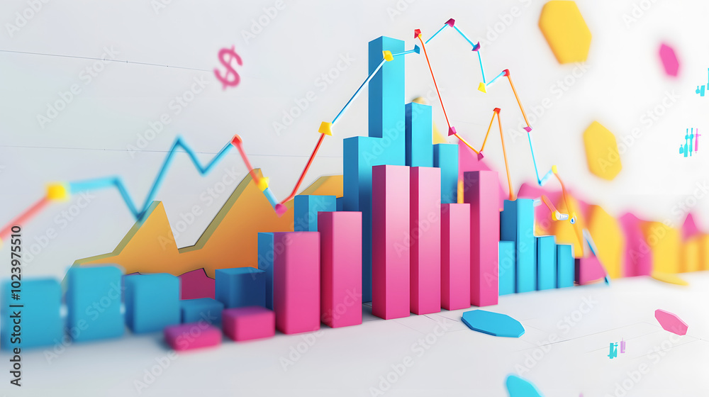 Market Trend icon stock market 3D Market Trend icon stock market 3D