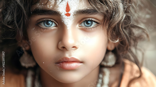 A close-up portrait of a ch...