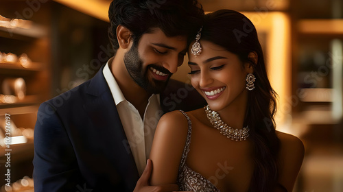 A couple smiling together i...
