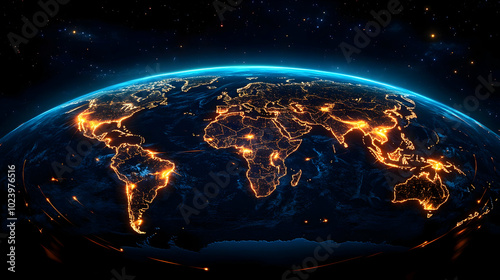 A glowing representation of...