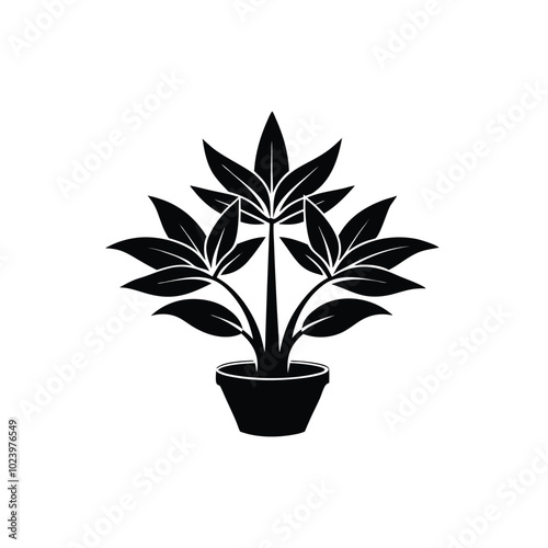 Minimalist plant tree vector illustration for eco-friendly, botanical, and nature-themed designs.