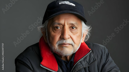 A portrait of an elderly ma...