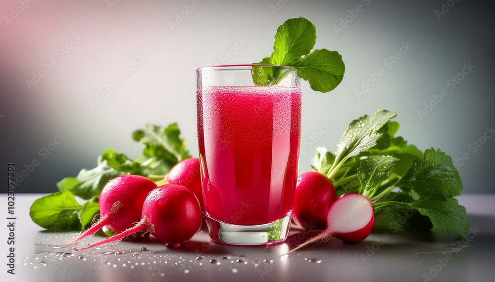 Fresh radish juice with radishes Fresh radish juice with radishes