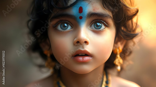 A young child with traditio...