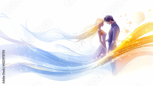 Romantic couple surrounded ...