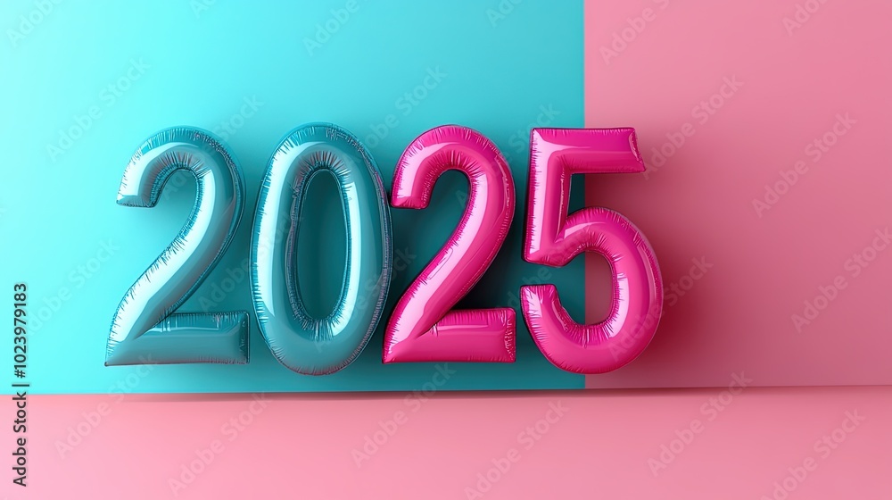 Creative 3D 2025 Design on Minimalist Background Creative 3D 2025 Design on Minimalist Background