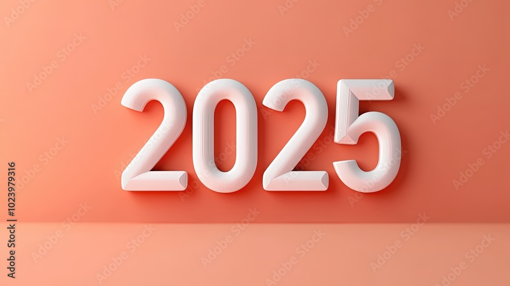 Crisp 2025 Number Design in Bold 3D Crisp 2025 Number Design in Bold 3D