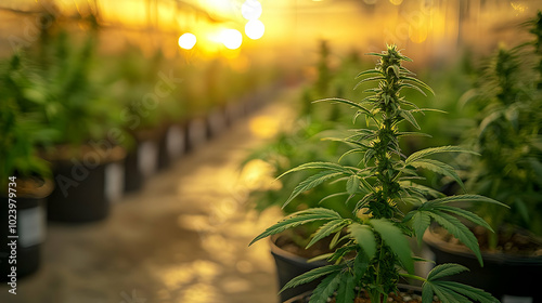 Cannabis plants growing in ...