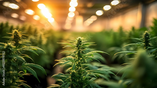 Lush cannabis plants growin...