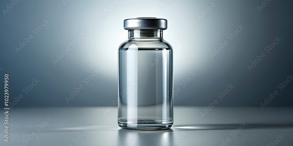 Clear Glass Vaccine Bottle Mockup for Health and Medical Package Design Clear Glass Vaccine Bottle Mockup for Health and Medical Package Design