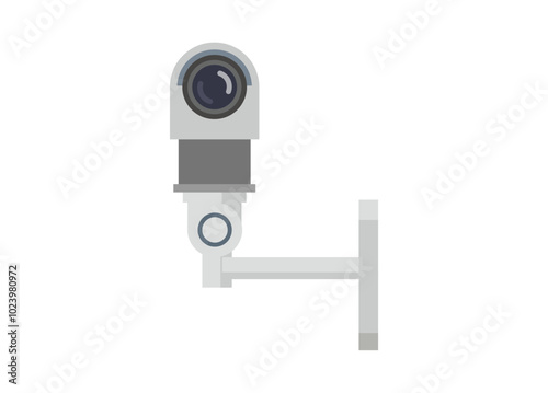 CCTV mounted on wall. Simple flat illustration