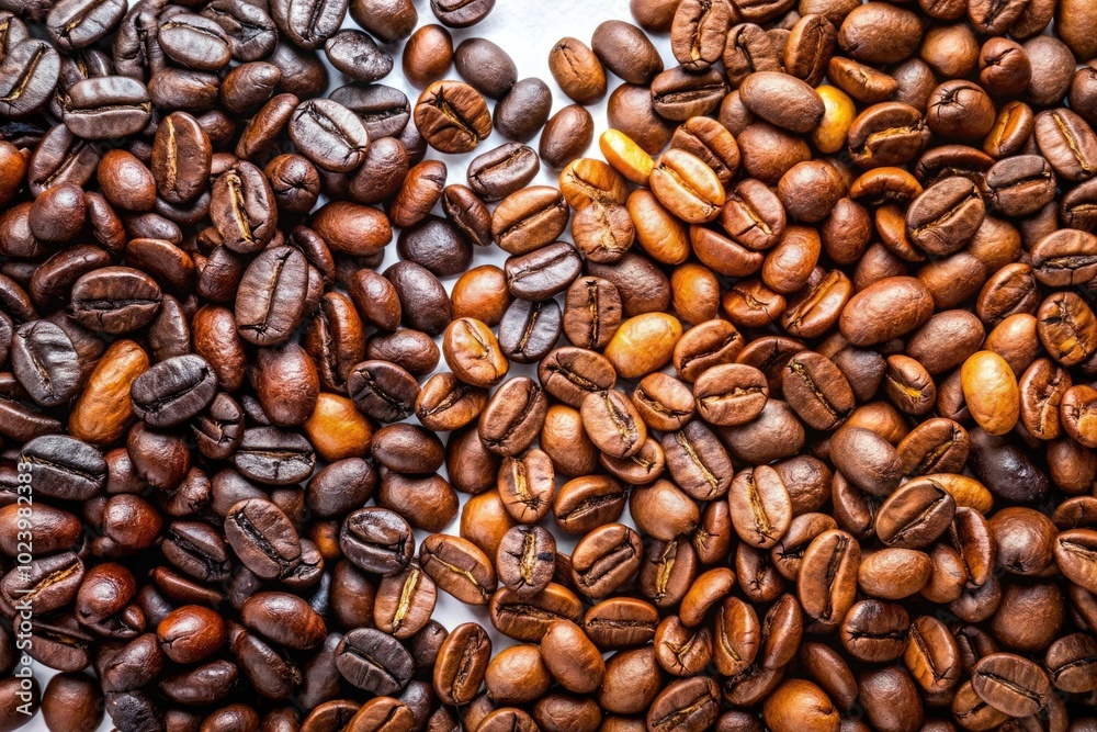 Fototapeta premium Coffee Beans Isolated on White Background for Culinary and Beverage Photography
