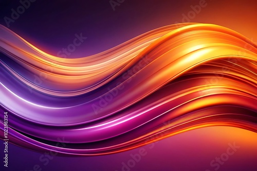 Smooth curves, dynamic flow, bright light, digital art, gradient background