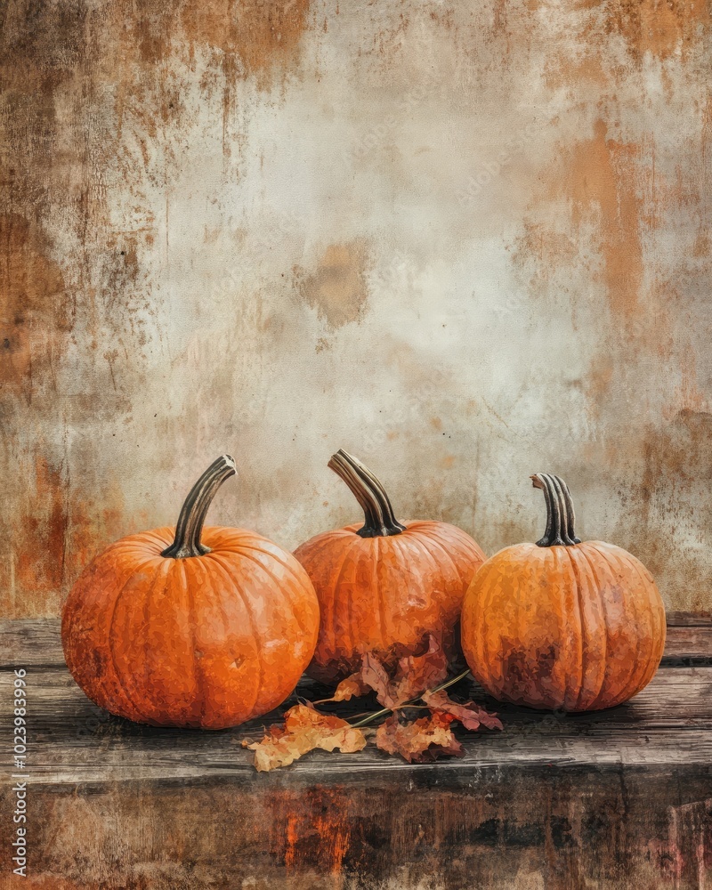 autumn pumpkins on rustic background autumn pumpkins on rustic background