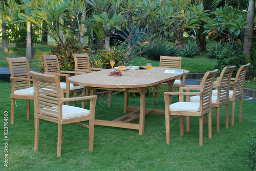 Set of Teak garden furniture outdoor, Teak garden furniture