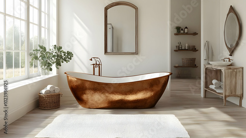 Elegant bathroom with a cop...