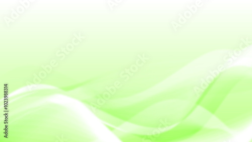 Green background with smooth white wavy abstract. Elegant green white gradient background.