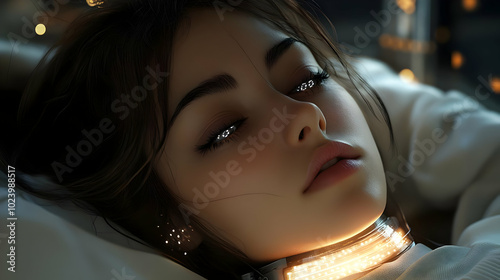 A serene portrait of a youn...