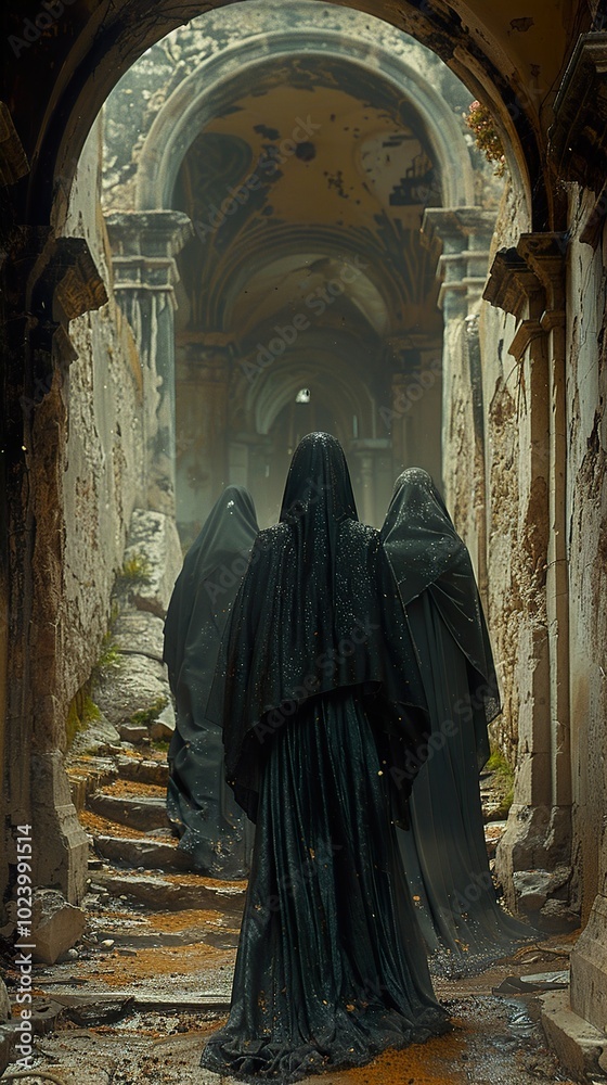 Mysterious Figures in a Crumbling Ruin Mysterious Figures in a Crumbling Ruin