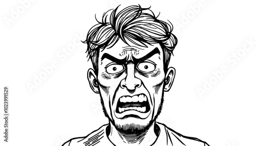 Therapy - Expression Frustration isolated with white highlights, png