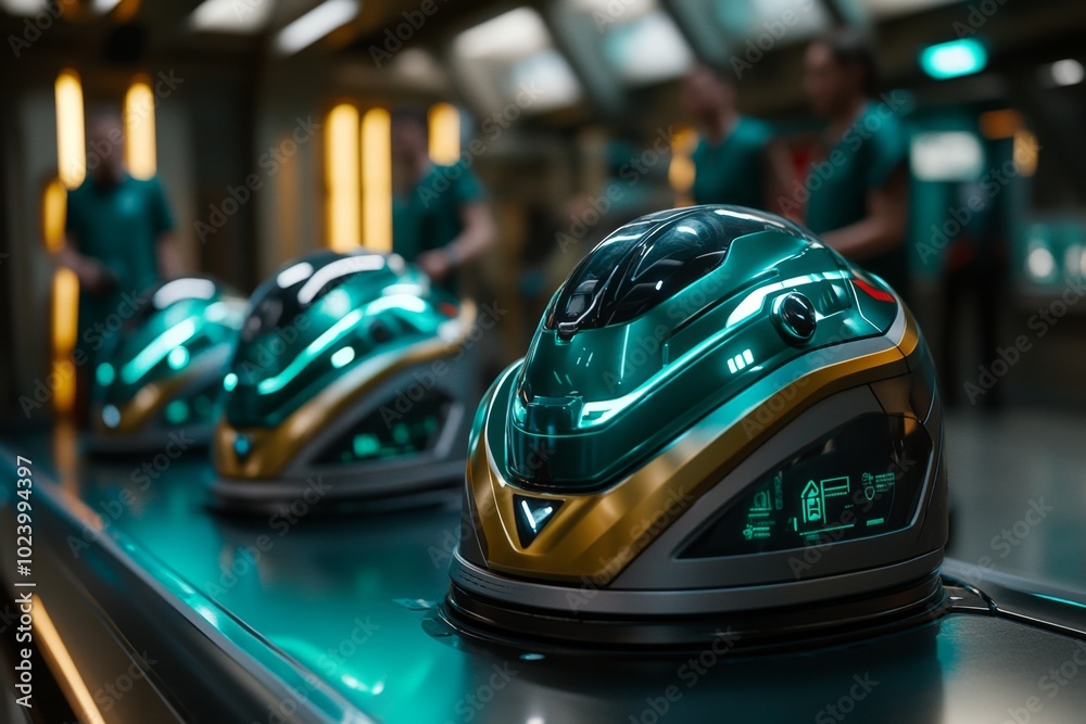 A hyper-efficient waste management system in a futuristic city, where recycling is done automatically by AI and robots A hyper-efficient waste management system in a futuristic city, where recycling is done automatically by AI and robots