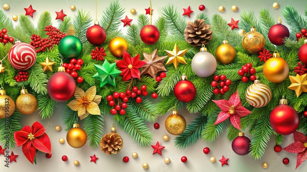Vibrant Christmas banner graphic featuring festive elements, perfect for holiday decorations and unique card designs. Elevate your celebrations with colorful and joyful visuals this season. Vibrant Christmas banner graphic featuring festive elements, perfect for holiday decorations and unique card designs. Elevate your celebrations with colorful and joyful visuals this season.