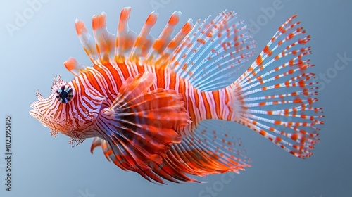 Striped Lionfish, a colorful fish with unique patterns