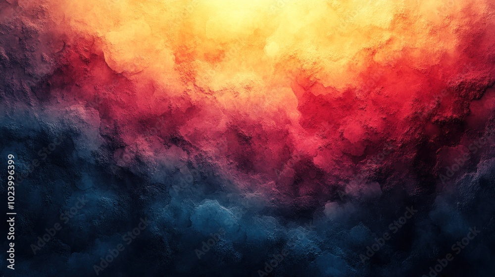 Abstract background with a vibrant, colorful, and textured design. The image has shades of red, yellow, and blue, with a dark blue background. Abstract background with a vibrant, colorful, and textured design. The image has shades of red, yellow, and blue, with a dark blue background.